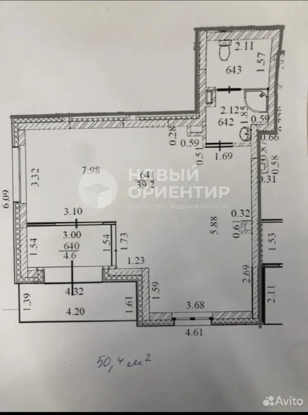 Коммерческое помещение, 50.4 м²
