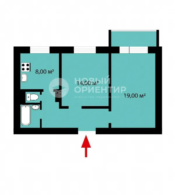 2-комн. квартира, 52.9 м², 8/9 эт.