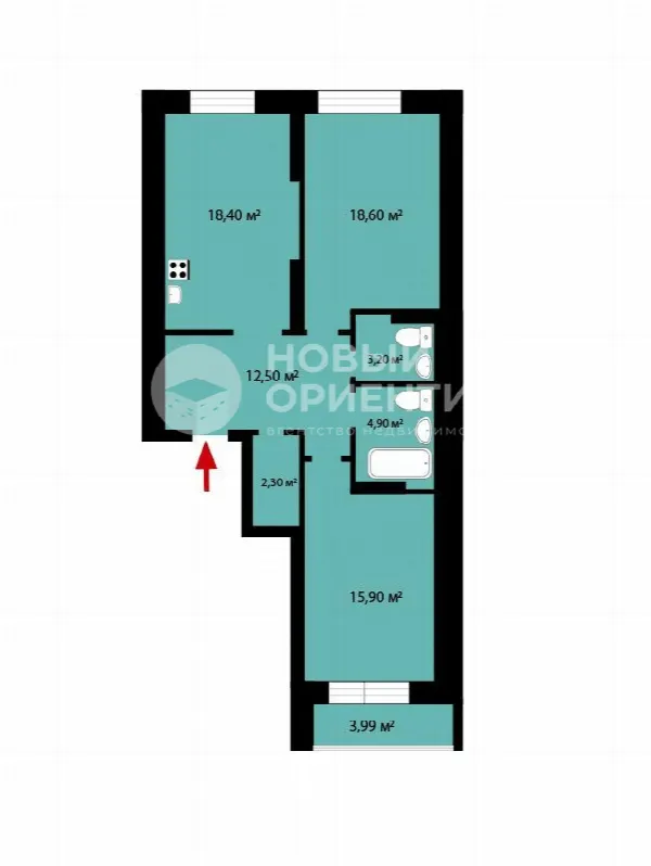 2-комн. квартира, 75.8 м², 4/26 эт.