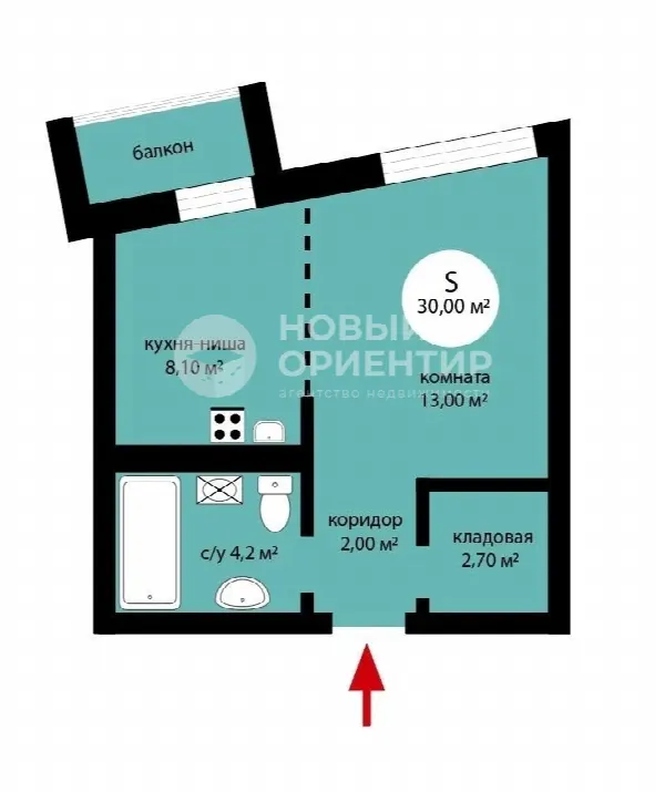 Студия, 30 м², 4/27 эт.