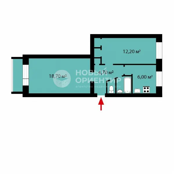 2-комн. квартира, 46.1 м², 4/5 эт.