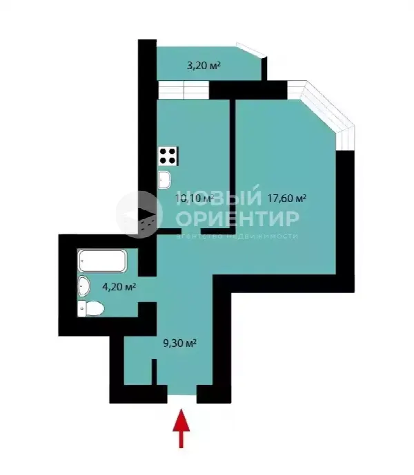 1-комн. квартира, 42.2 м², 9/15 эт.